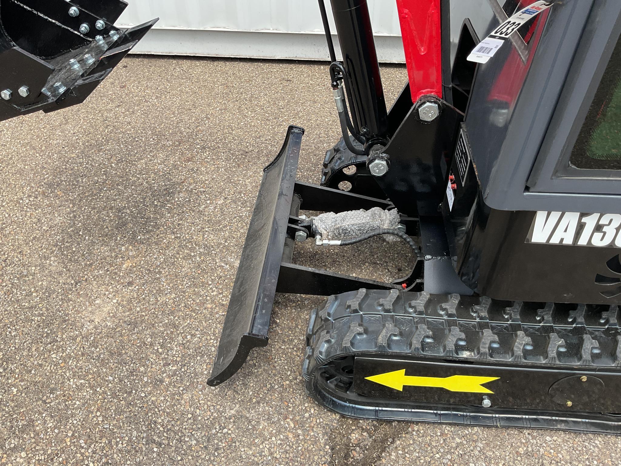 New Unused Miva VA13C Mini Excavator, 13.5 Hp Gas Engine, Manual Thumb, Blade, Cab, 16" Bucket