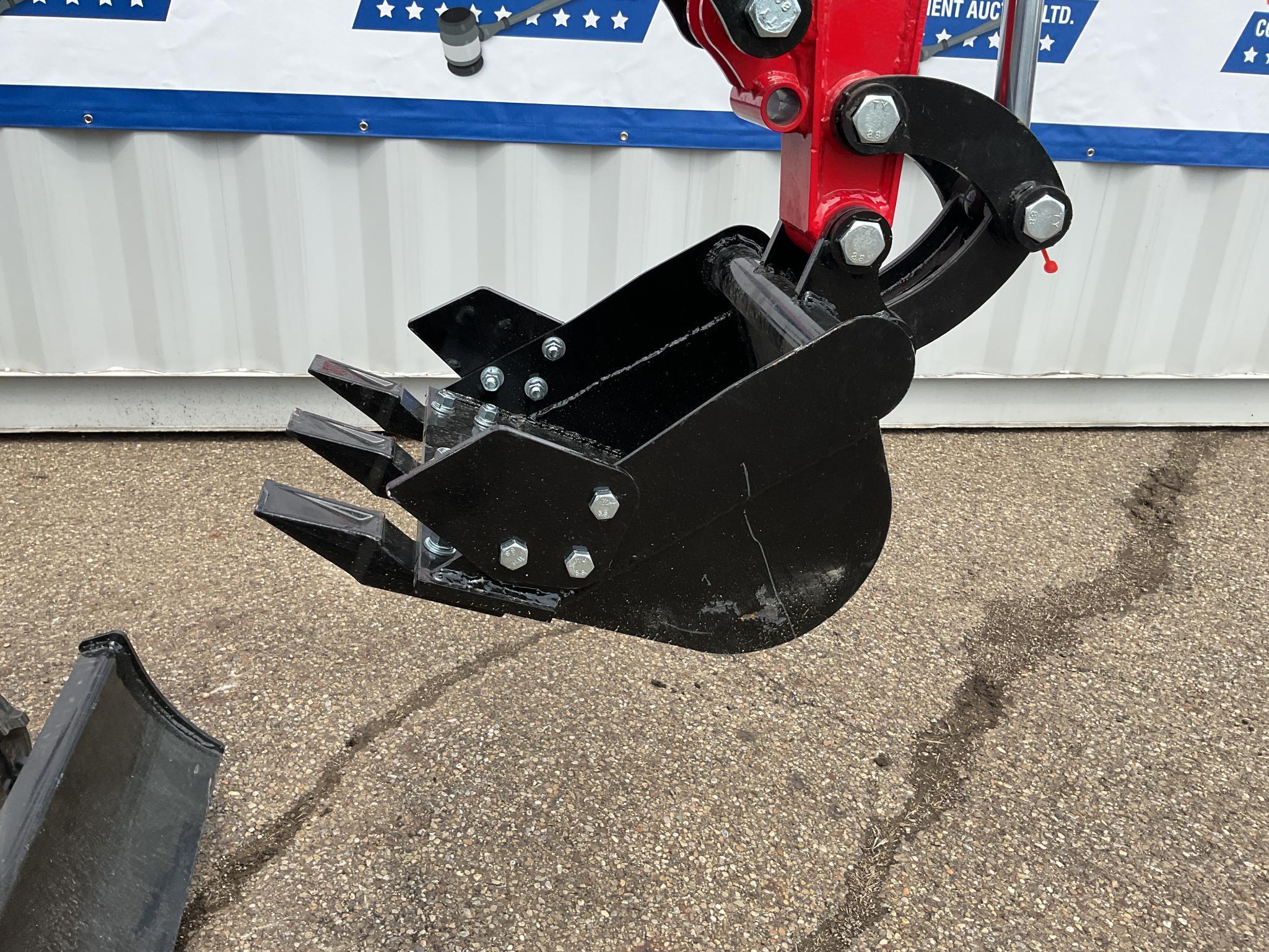 New Unused Miva VA13C Mini Excavator, 13.5 Hp Gas Engine, Manual Thumb, Blade, Cab, 16" Bucket