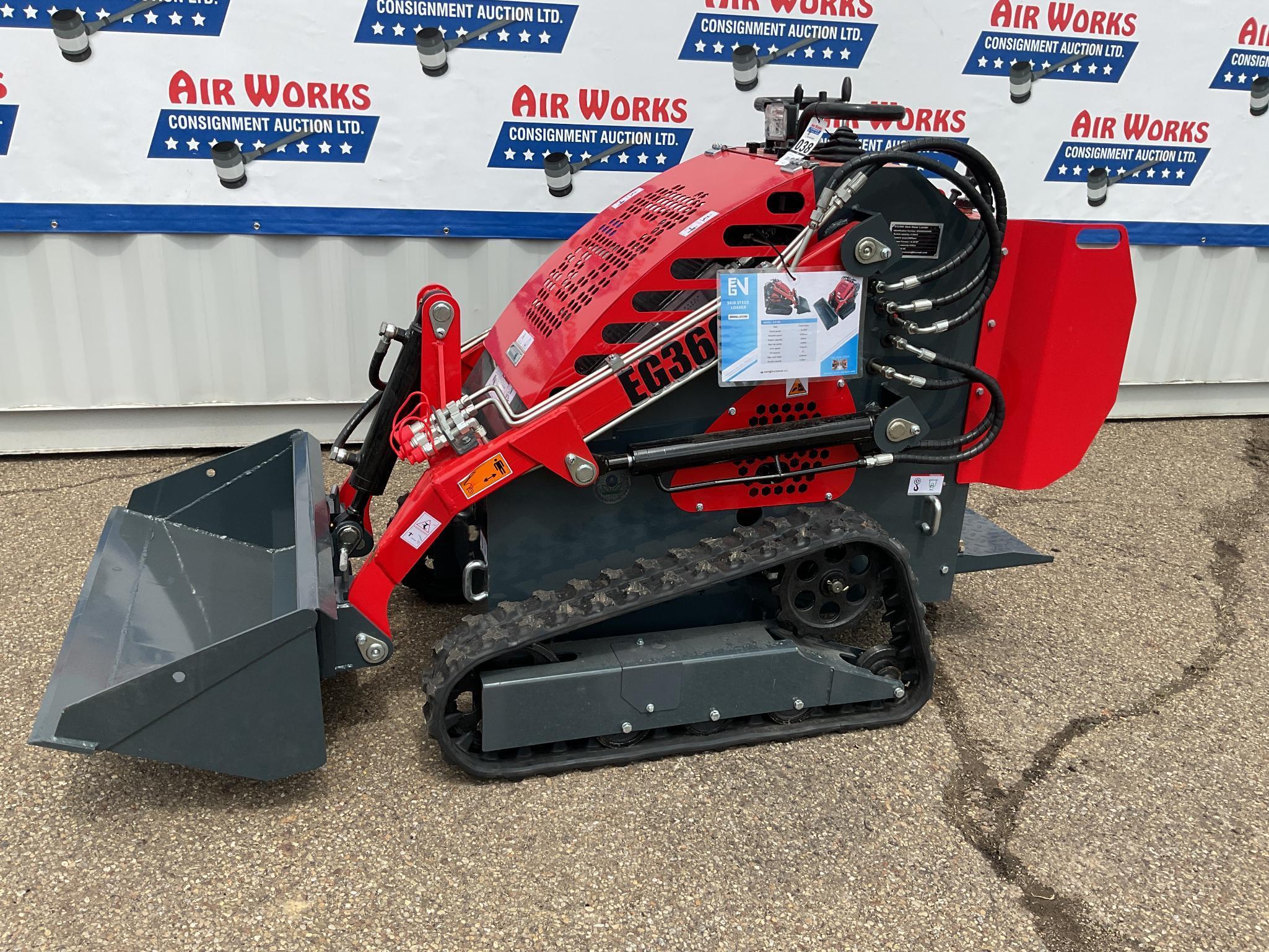 New Unused EGN Model EG360 Compact Track Loader, 13.5 Hp Gas Engine, 40" Bucket, Aux. Hydraulics