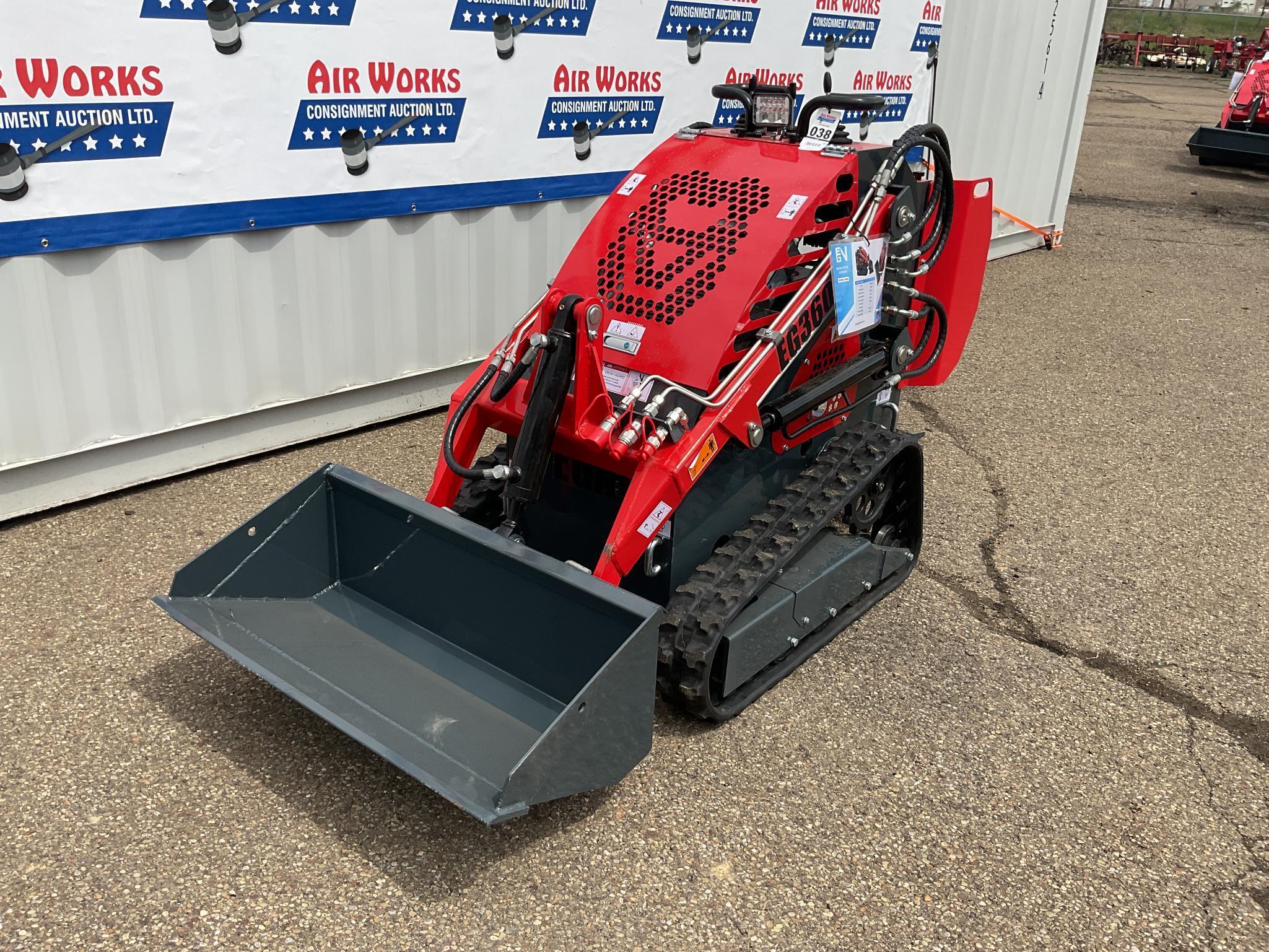 New Unused EGN Model EG360 Compact Track Loader, 13.5 Hp Gas Engine, 40" Bucket, Aux. Hydraulics