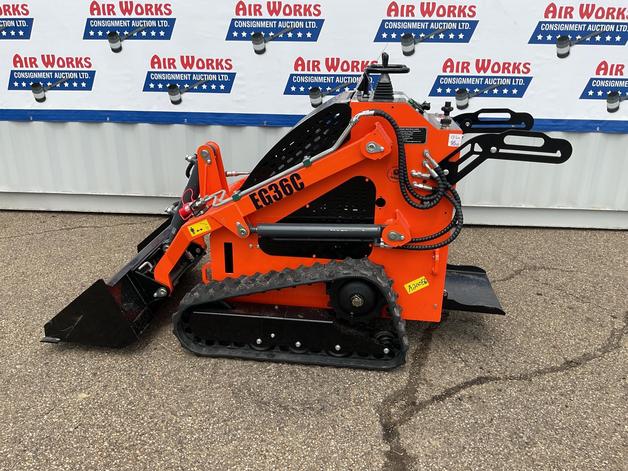 New Unused EGN Model EG36C Compact Track Loader, 15 Hp Gas Engine, 40" Bucket, Aux. Hydraulics