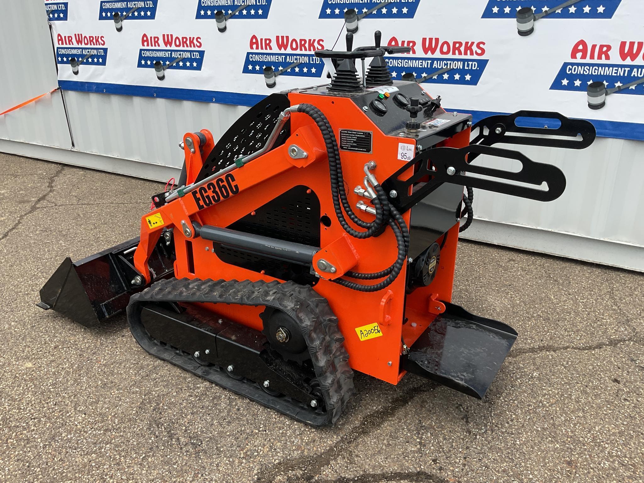 New Unused EGN Model EG36C Compact Track Loader, 15 Hp Gas Engine, 40" Bucket, Aux. Hydraulics