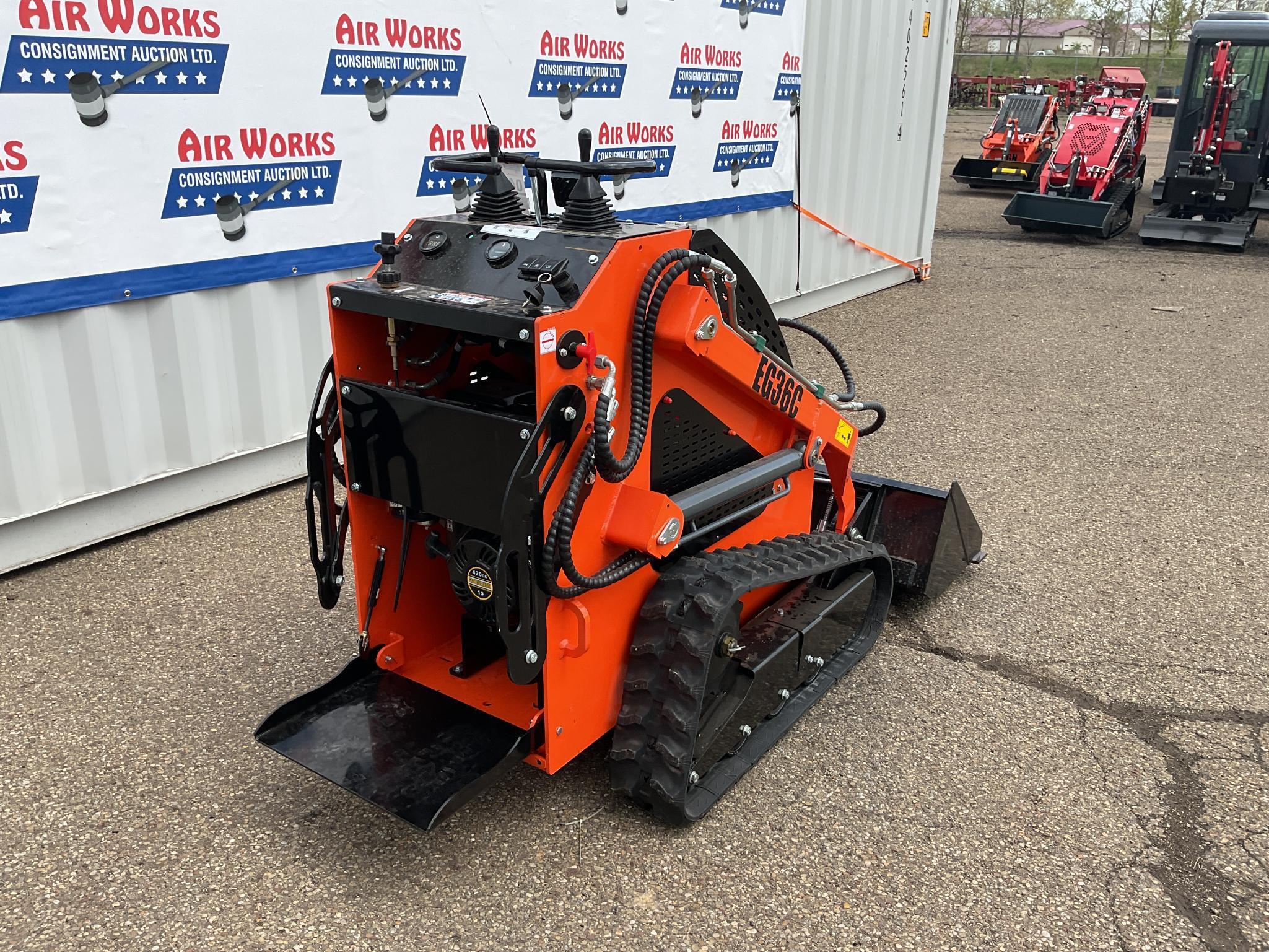 New Unused EGN Model EG36C Compact Track Loader, 15 Hp Gas Engine, 40" Bucket, Aux. Hydraulics