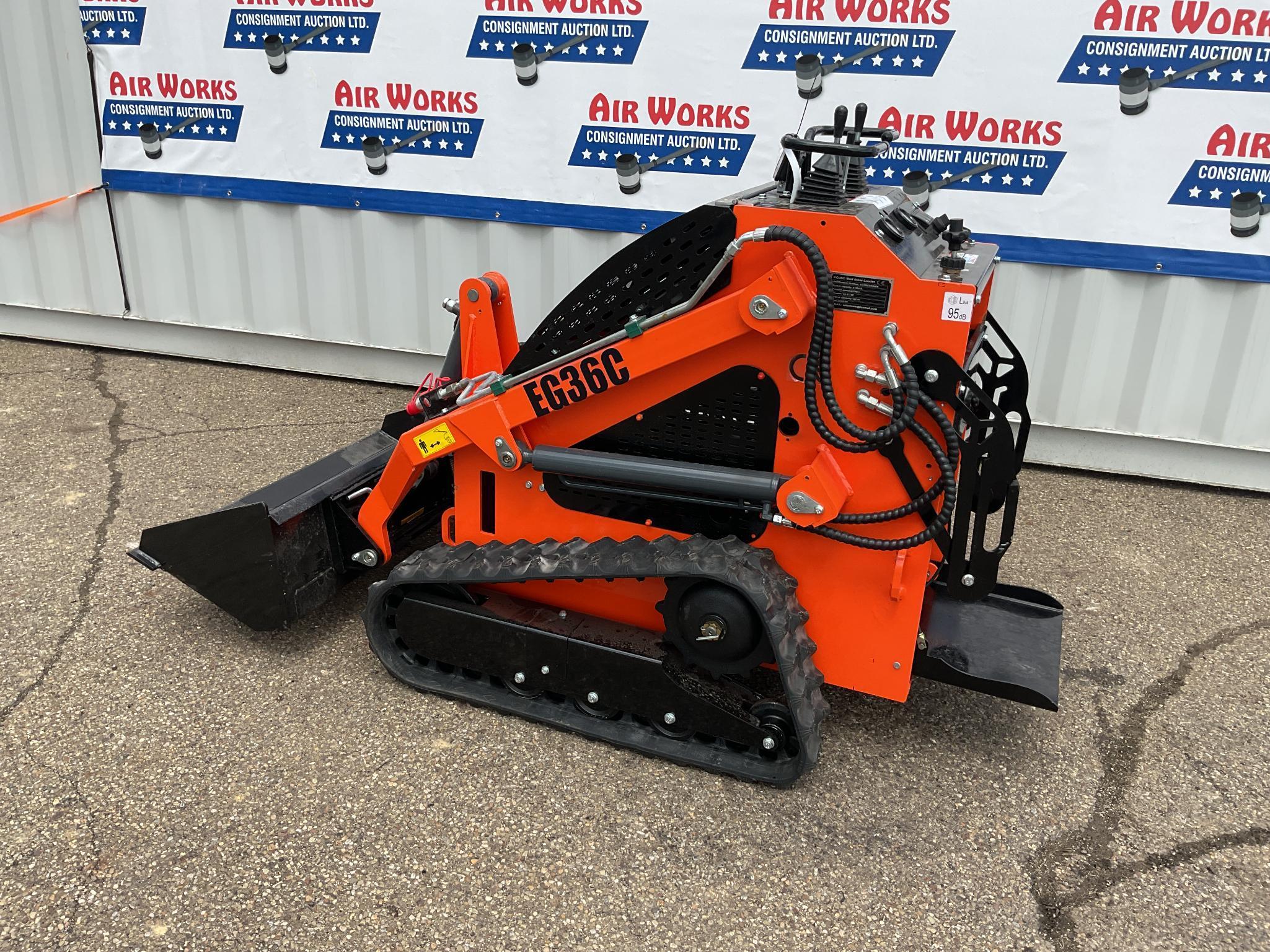 New Unused EGN Model EG36C Compact Track Loader, 15 Hp Gas Engine, 40" Bucket, Aux. Hydraulics