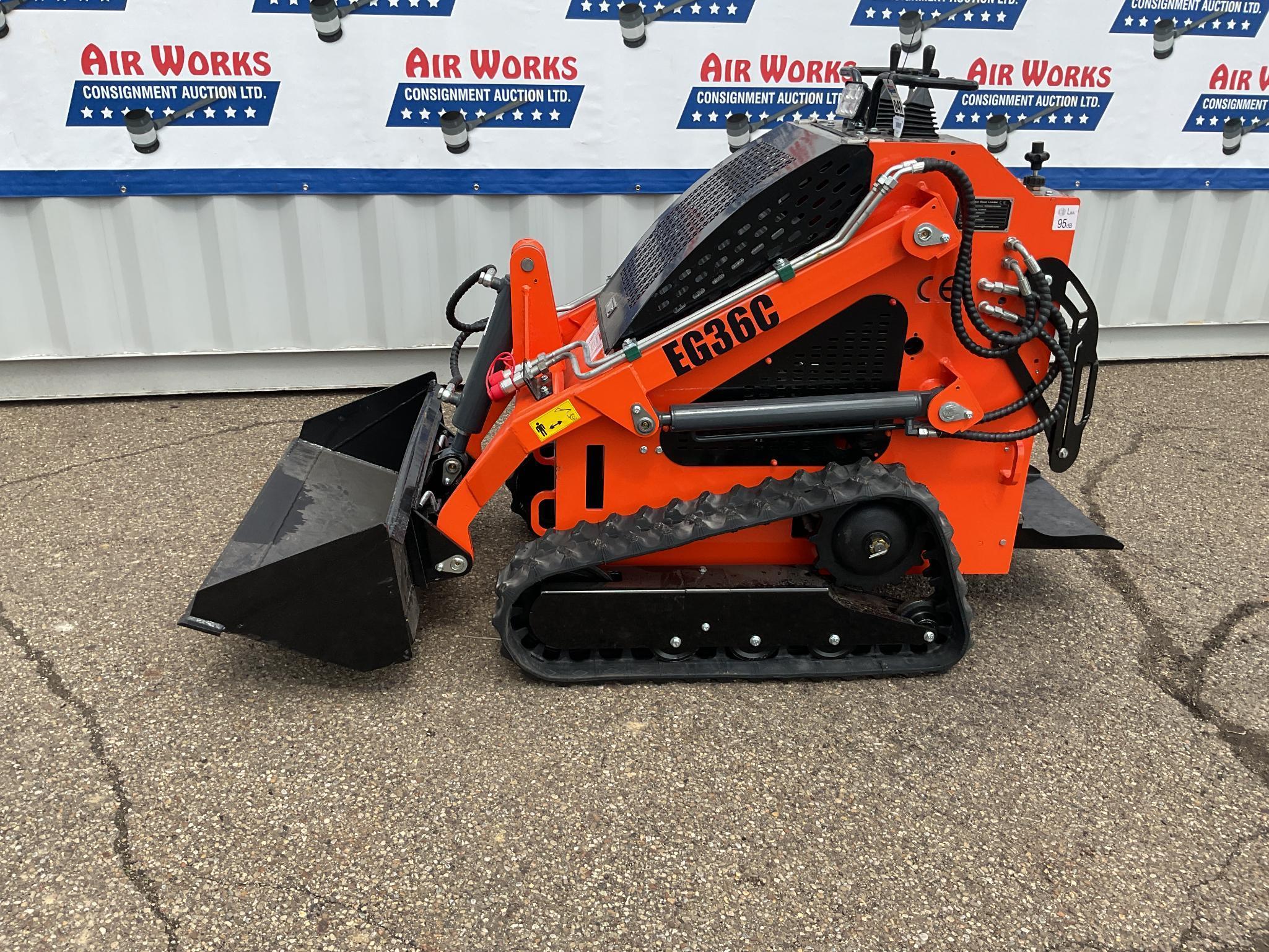 New Unused EGN Model EG36C Compact Track Loader, 15 Hp Gas Engine, 40" Bucket, Aux. Hydraulics