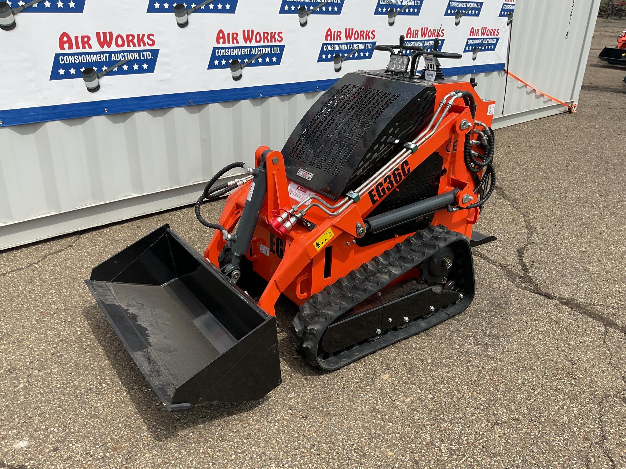 New Unused EGN Model EG36C Compact Track Loader, 15 Hp Gas Engine, 40" Bucket, Aux. Hydraulics