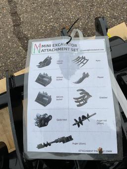 New Unused Miva 9 Pc. Mini Excavator Attachment Set