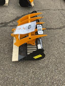 New Unused Miva 3 Pc. Mini Excavator Attachment Set, Includes Rake, Ripper and 32" Sand Bucket