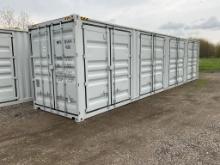 New 1 Trip 40' High Cube Multi Door Shipping Container, 1 End and 4 Side Opening Doors
