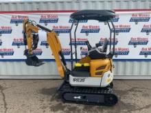 New Unused IR Model IRE20 Mini Excavator, 23 Hp Yanmar Diesel, Swing Boom, Hydraulic Thumb