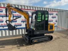 New Unused AGT Model MY50R Mini Excavator, Cab, 29 Hp Gas Engine, Swing Boom, Hyd. Thumb, Aux. Hyd