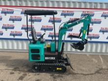 New Unused AGT Model MH12RX Mini Excavator, Bucket, Blade, Manual Thumb, 13.5 Hp Gas Engine