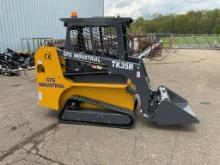 New Unused CFG Industrial Model TK35R Rubber Track Loader, 30 Hp Gas Engine, Bucket, OROPS, Lights