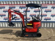 New Unused AGT Model QK18K-C Mini Excavator, 15 Hp Kubota Diesel, 18" Bucket, Side Swing Boom, Blade