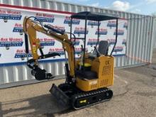 New Unused AGT Model H15R Mini Excavator, Blade Manual Thumb, 13.5 Hp Gas Engine, Pilot Controls
