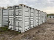 New 1 Trip 40' High Cube Multi Door Shipping Container, 1 End and 4 Side Opening Doors
