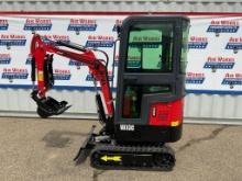 New Unused Miva VA13C Mini Excavator, 13.5 Hp Gas Engine, Manual Thumb, Blade, Cab, 16" Bucket