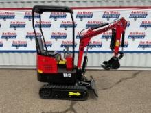 New Unused Miva VA13 Mini Excavator, 13.5 Hp Gas Engine, Manual Thumb, 16" Bucket, Blade