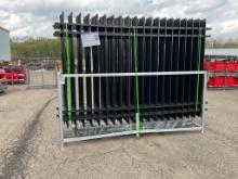 New Unused Fens Model FEN20 Powder Coated Galvanized Steel Fence, 20 Fence Panels, 21 Posts