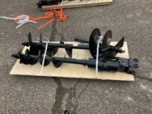 New Unused Miva Mini Excavator Auger Attachment Set, Hydraulic Auger With 8", 12" and 16" Bits