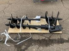 New Unused Miva Mini Excavator Auger Attachment Set, Hydraulic Auger With 8", 12" and 16" Bits