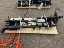 New Unused Miva Mini Excavator Auger Attachment Set, Hydraulic Auger With 8", 12" and 16" Bits