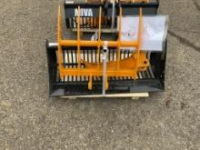 New Unused Miva 3 Pc. Mini Excavator Attachment Set, Includes Rake, Ripper and 32" Sand Bucket