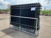 New Unused Fens Model FEN20 Powder Coated Galvanized Steel Fence, 20 Fence Panels, 21 Posts