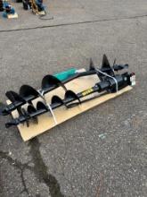 New Unused Miva Auger Mini Excavator Attachment Set With, 8", 12" and 16" Auger Bits