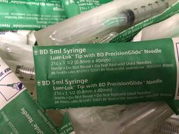 LOT OF 100 BD 5mL LUER-LOK SYRINGES