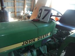 John Deere model 650 yard tractor with mower deck