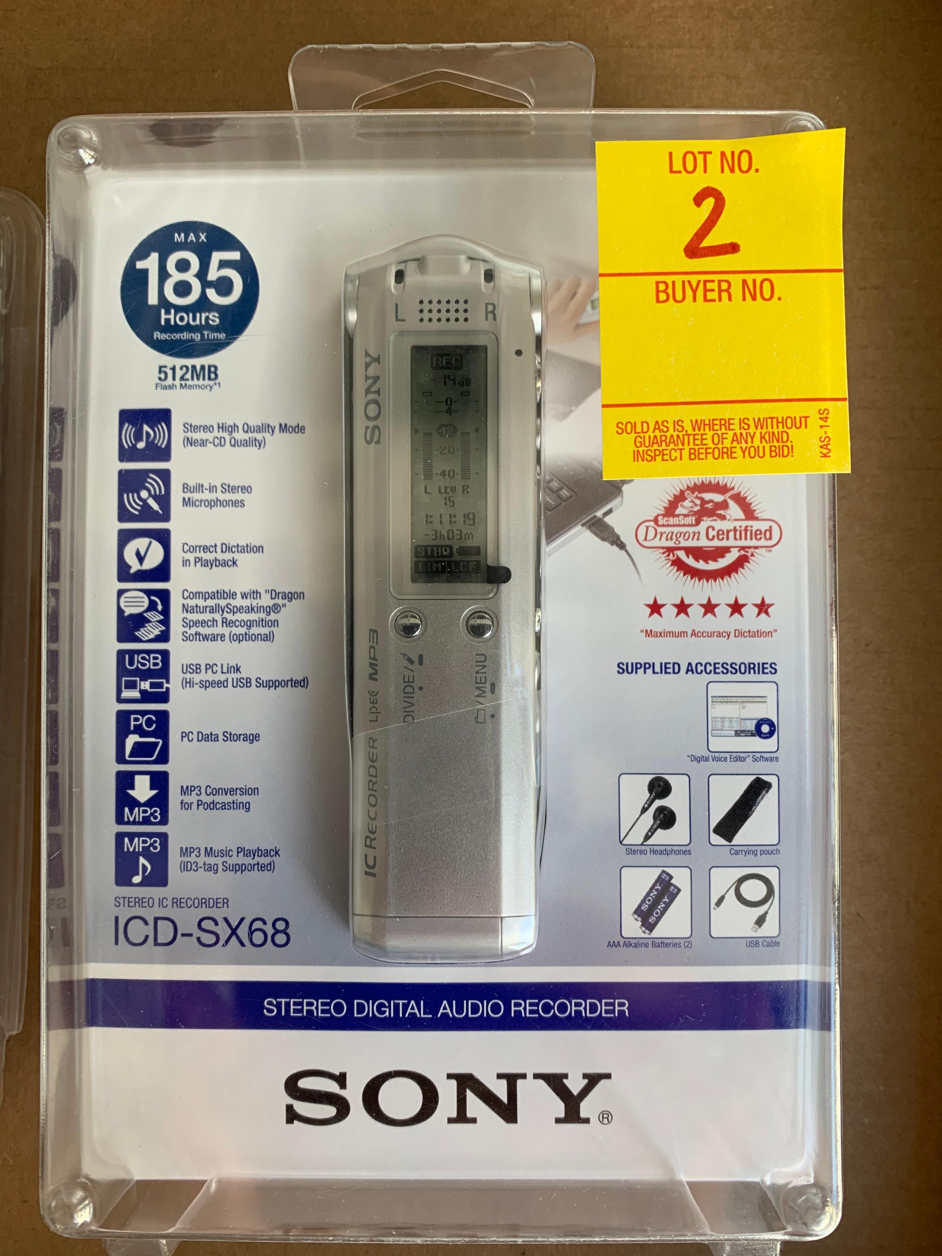 Qty. 2 - NEW Sony Digital Audio Recorders