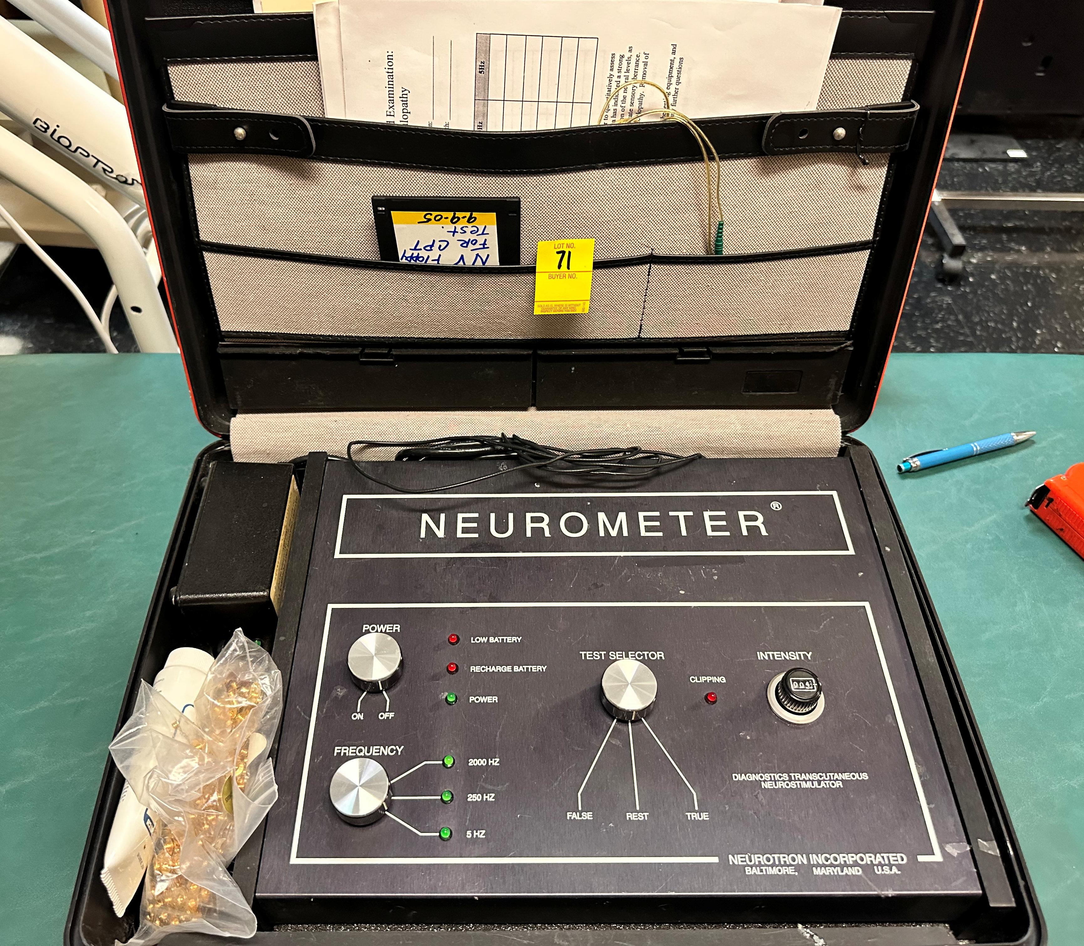 SENSORY TESTING EXTREMITIES NEUROMETER