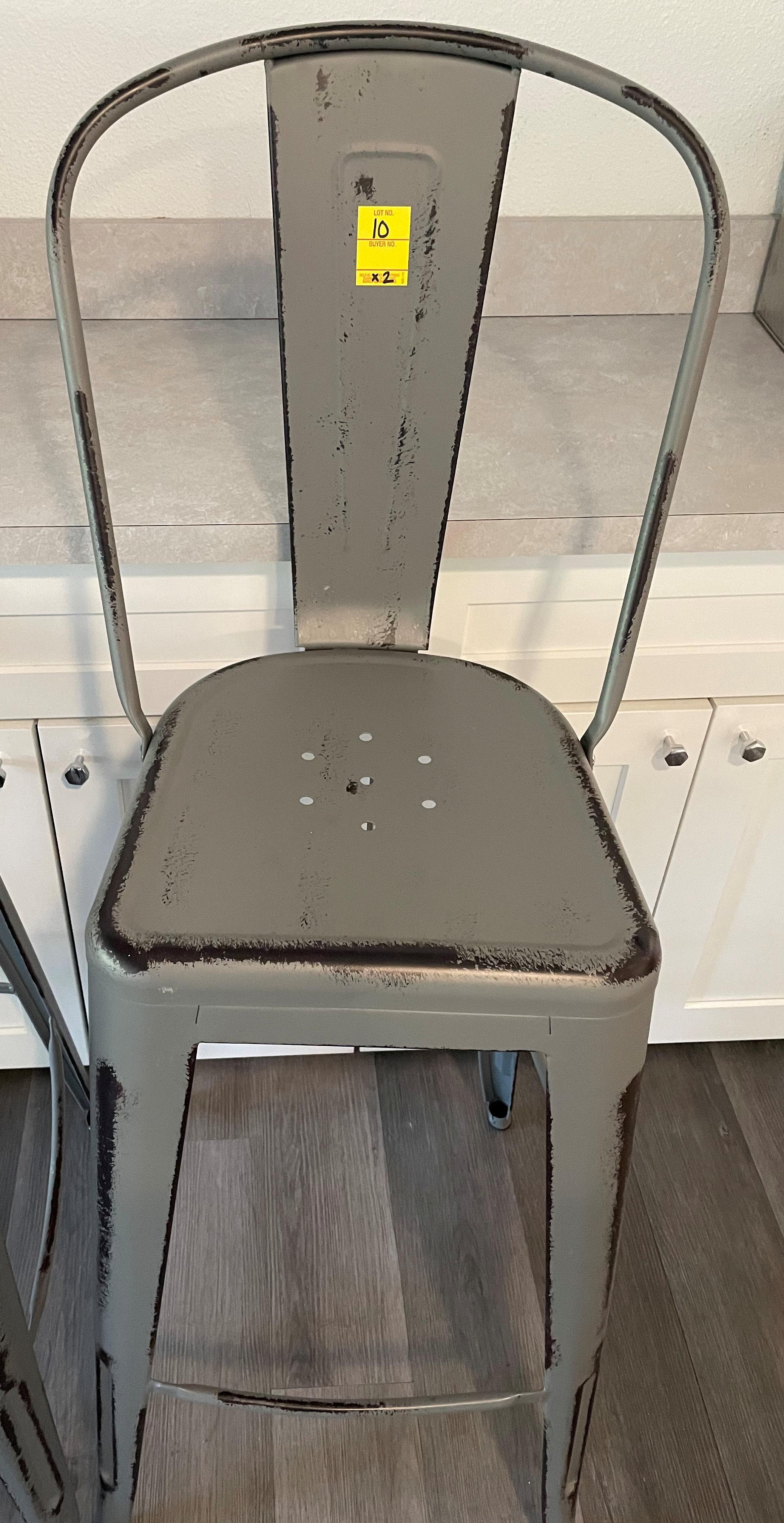 LOT OF 2 COUNTERTOP METAL CHAIRS