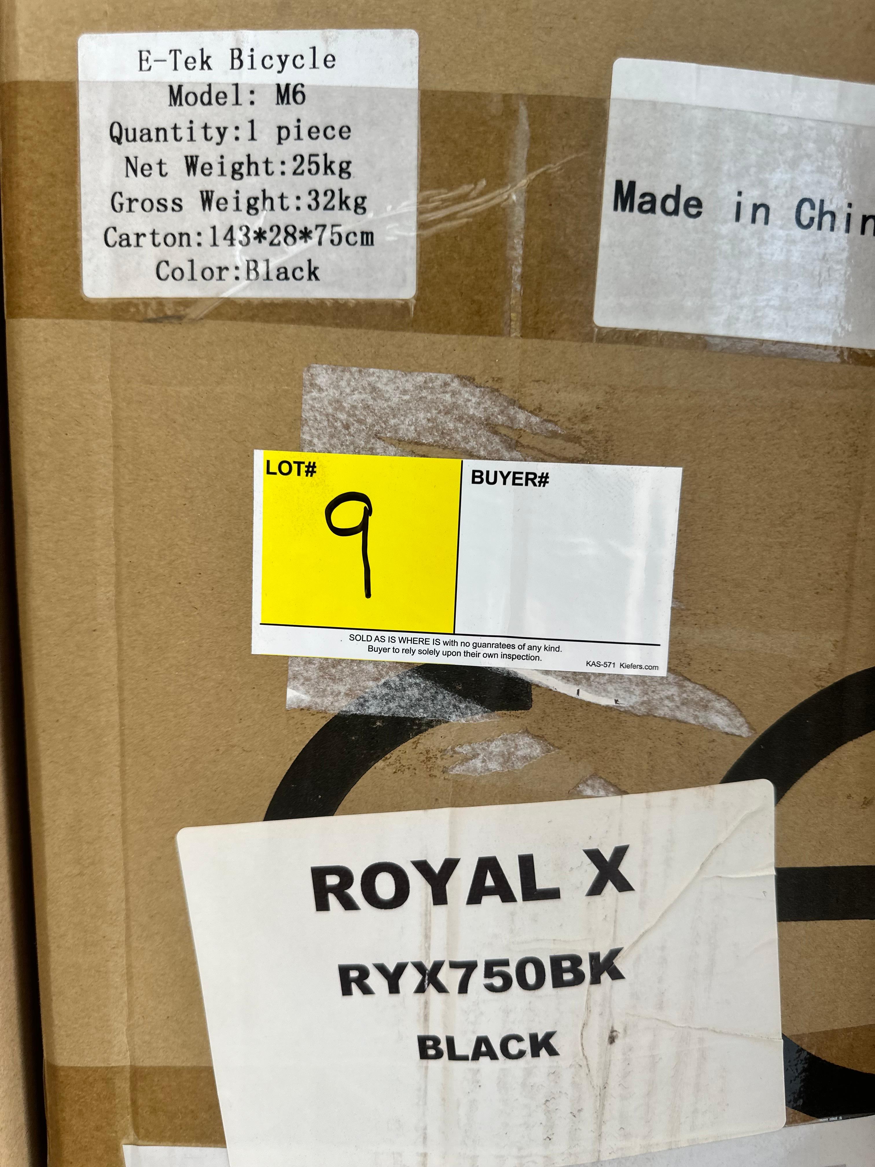 E-TEK ROYAL X, MODEL: RYX750BK, COLOR: BLACK