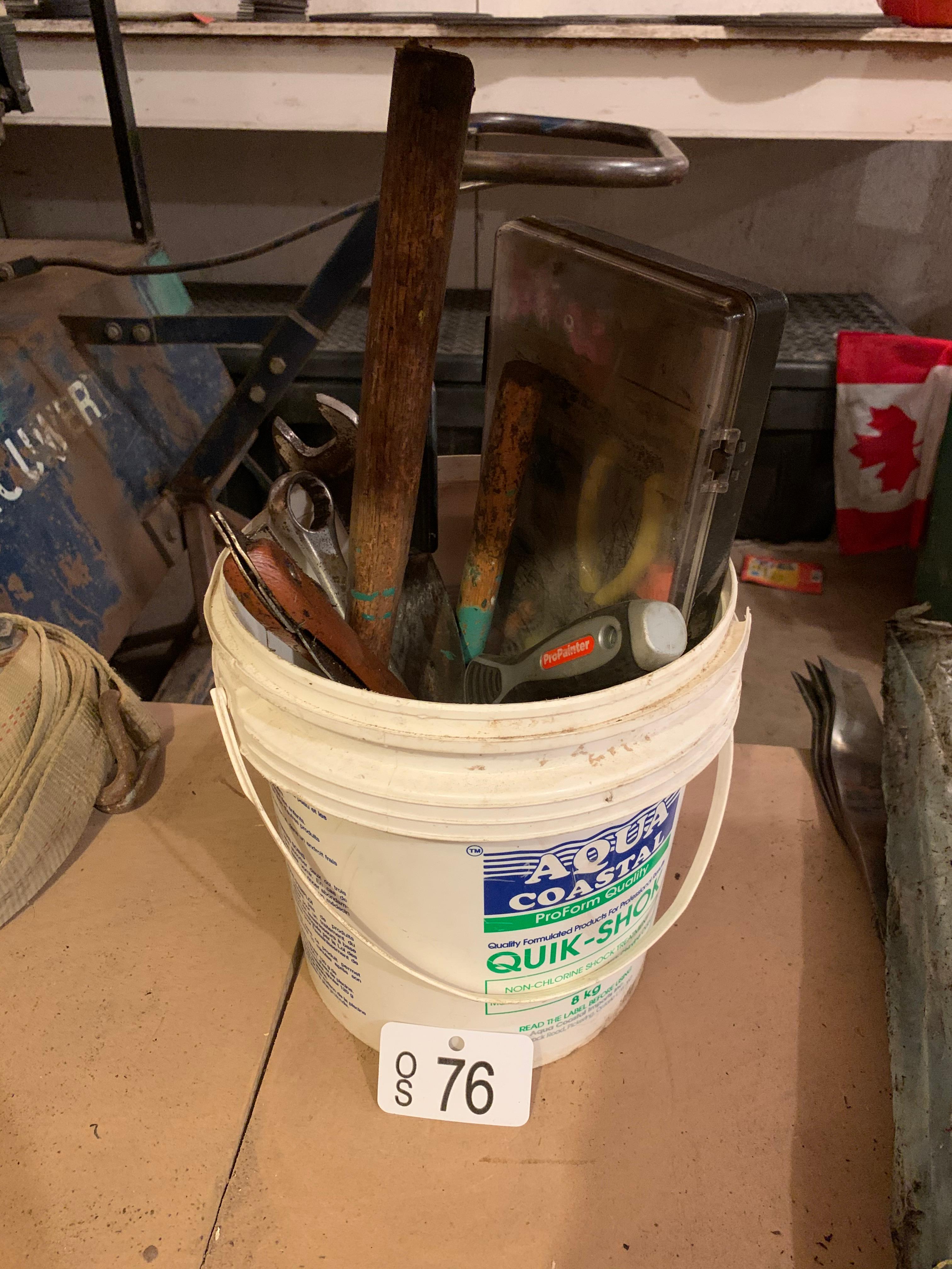 PAIL OF ASSORTED TOOLS