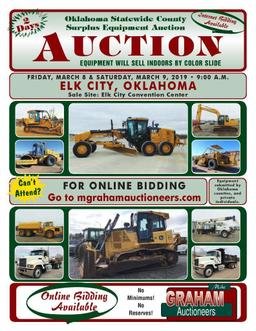 Day 2 Western Oklahoma Statewide County Surplus Equipment Auction Saturday March 9th 9am Elk City Ok