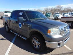 2007 Ford F150 Crewcab Pickup, s/n 1ftrw12w57kc70983, v8 gas eng, auto trans , od reads 130751 miles