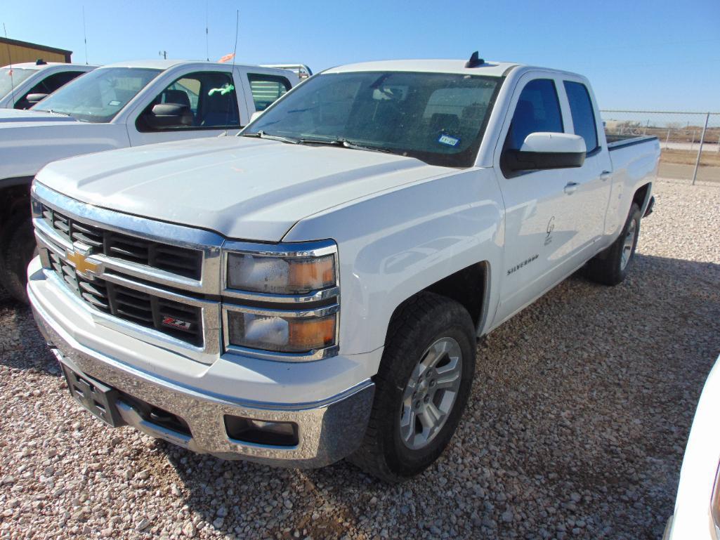 2015 Chevy Silverado 1500 Extcab 4x4 Pickup, s/n 1gcvkrec7z193534, v8 eng, auto trans, od reads