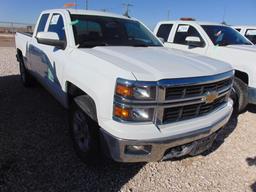 2015 Chevy Silverado 1500 Extcab 4x4 Pickup, s/n 1gcvkrec7z193534, v8 eng, auto trans, od reads