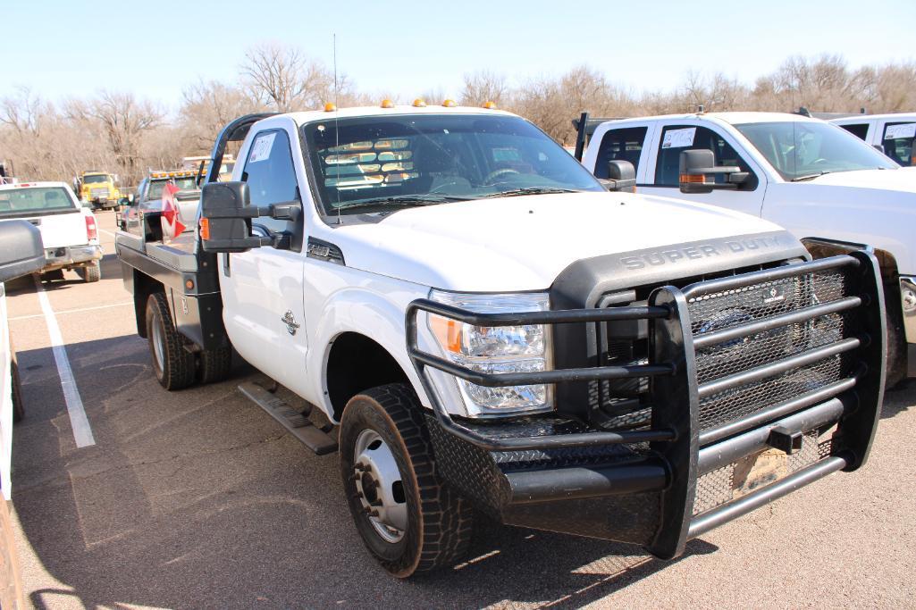 2016 FORD F350 4X4 FLATBED , S/N...1F0RF3HT50EA55977, PWR STROKE ENG, AUTO TRAND, OD READS 111637