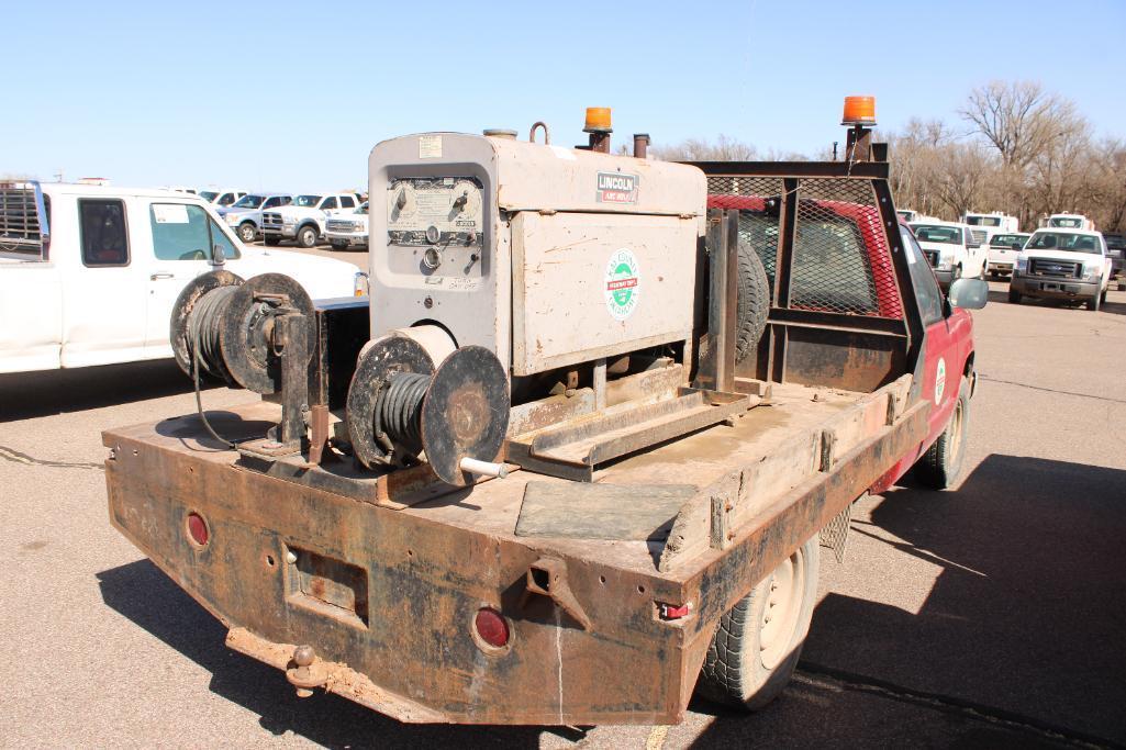 1988 CHEVY PICKUP, S/N 1GCGC34K7JE183503, V8, AUTO TRANS, OD READS 272612 MILES, LICOLN SA200 WELDER