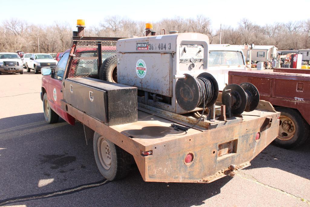 1988 CHEVY PICKUP, S/N 1GCGC34K7JE183503, V8, AUTO TRANS, OD READS 272612 MILES, LICOLN SA200 WELDER