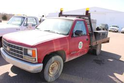 1988 CHEVY PICKUP, S/N 1GCGC34K7JE183503, V8, AUTO TRANS, OD READS 272612 MILES, LICOLN SA200 WELDER