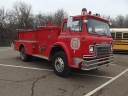 1974 IHC CARGOSTAR 1950B BOARDMAN FIRE TRUCK, S/N 22795DCA17310, DIESEL ENG, 5 SPD TRANS, OD READS