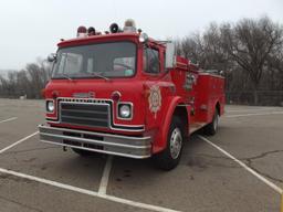 1974 IHC CARGOSTAR 1950B BOARDMAN FIRE TRUCK, S/N 22795DCA17310, DIESEL ENG, 5 SPD TRANS, OD READS