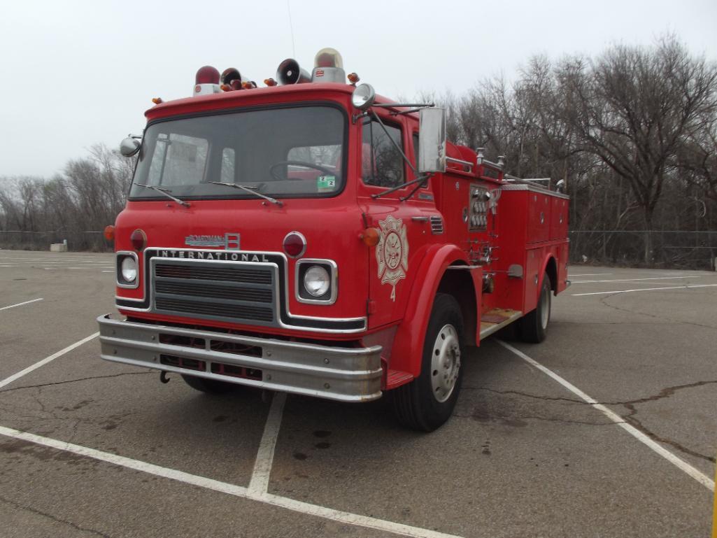 1974 IHC CARGOSTAR 1950B BOARDMAN FIRE TRUCK, S/N 22795DCA17310, DIESEL ENG, 5 SPD TRANS, OD READS