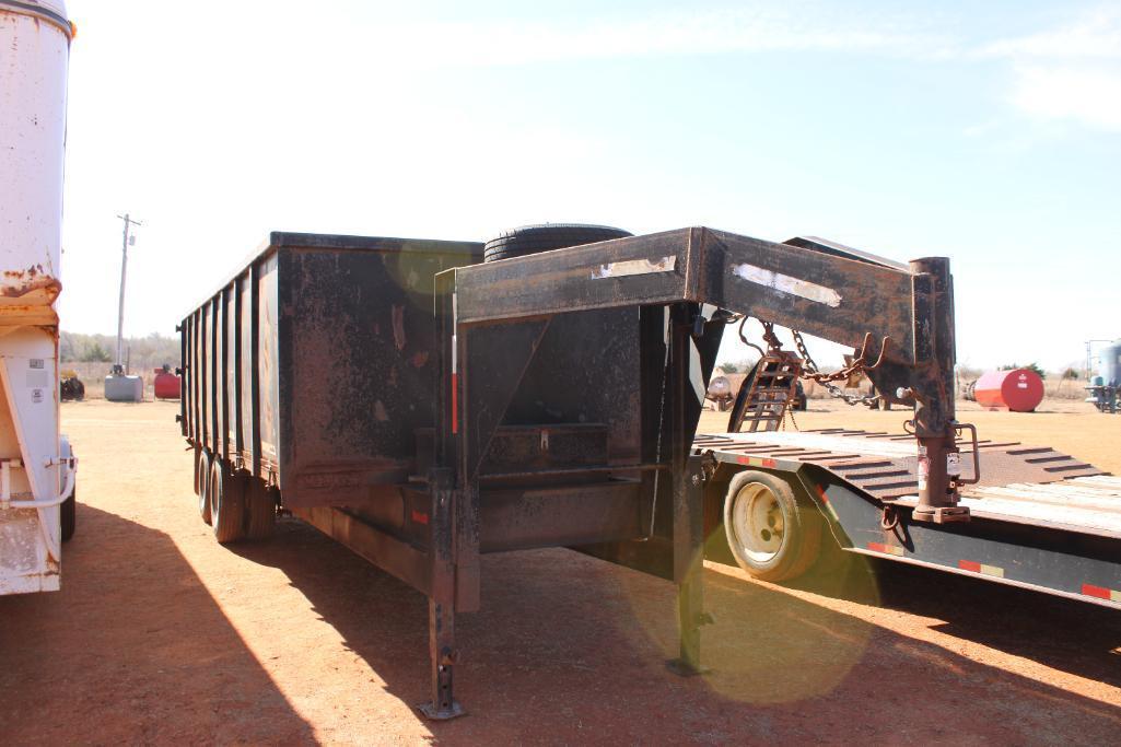 20' T/A GOOSENECK DUMP TRAILER, BILL OF SALE...