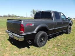 2003 FORD F250 LARIAT 4X4 CREWCAB PICKUP, S/N 1FTNWR1P23EB42840, PWR STROKE ENG, AUTO TRANS, OD