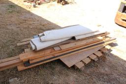 (4) BUNDELS OF SHINGLES & BOX OF RIDGE ROW LUMBER 2X4'S & 2X6'S (UNUSED)